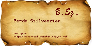 Berda Szilveszter névjegykártya
