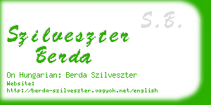 szilveszter berda business card